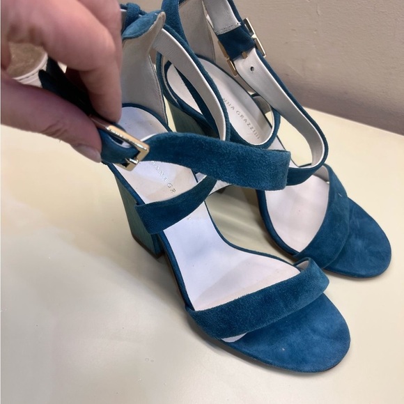 Made in Italy Giovanna Grazzini Blue Strappy High Heel Sandals - Picture 10 of 11